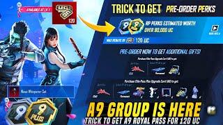  A9 Royal Pass For 120 UC | UZI & Kille Massage | 2 Vehicle Skin ? A8 Purchase Group Is Here |PUBGM