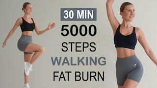 5000 STEPS IN 30 Min - Walking FAT BURN Workout to the BEAT, Super Fun, No Repeat, No Jumping