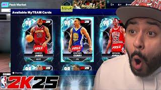 I Opened the Free Galaxy Opal Packs for Steph Curry and Lebron James! NBA 2K25 MyTeam Pack Opening