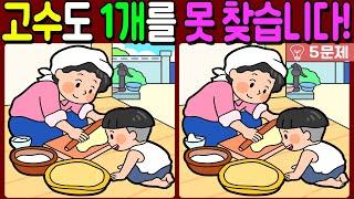 【다른그림찾기/치매예방】고수도 차이점 3개 중 1개를 못 찾습니다!【 find difference / 두뇌운동/3개 찾기/5문제/#722】