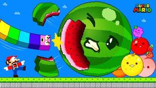 Finish the pattern? Mario and Snake vs The Watermelon Game (SUIKA) | Game Animation