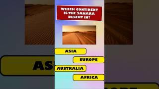 GK Question- Which continent is the Sahara desert in? BrainBytesGK | #shorts