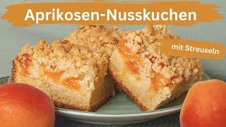 Aprikosen Nusskuchen mit Streuseln