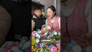 Luna Wins all the Candy ~mini wood toy-woodworking art skill #shorts #candy
