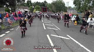 Altnaveigh Memorial Pipe Band arriving @ Royal 13th Scarva 2024