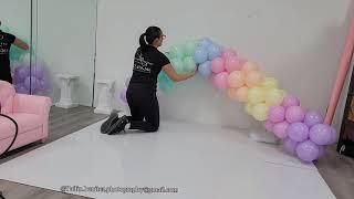 DIY Balloon Garland. Unicorn Rainbow Balloon decoration. One year old Photoshoot Decor. Cake Smash