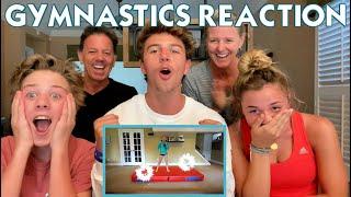 REACTING to FAMILY GYMNASTICS CHALLENGE *HILARIOUS* CELEBRATING 5 YEARS ON YOUTUBE