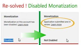 Monetization Disabled resolved | Connect to another hosted Adsense account