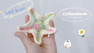 (engsub) Tutorial Starfish crochet easy - Hướng dẫn móc kẹp tóc sao biển