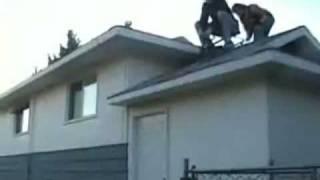 Failed Attempt At Riding Slide Off Roof