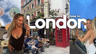 24 hours alone in London  solo travel vlog