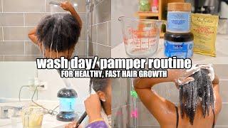 My Natural Hair WINTER WASH DAY/ PAMPER ROUTINE (for Healthy, Fast Hair Growth)