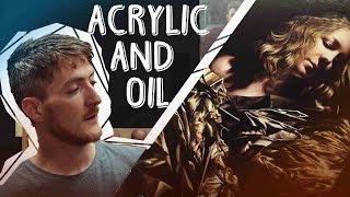 How to Use ACRYLIC and OIL on the SAME PAINTING !...