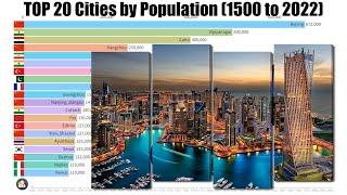 Top 20 Cities by Population (1500 to 2022) - World Population Comparison