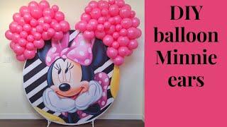 Mocsicka Backdrop Review // DIY balloon Minnie mouse/ Mickey mouse ears