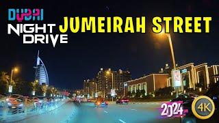 Driving on Jumeirah Street  4K Dubai Night Drive (May 2024)