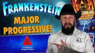 Frankenstein slot machine MAJOR caught on Camera!  Shocking Progressive JACKPOT ️TWO JACKPOTS!