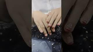 Red ️French tip with Gem #shortvideo #trendingvideo #nailgel #nail#shortsyoutube