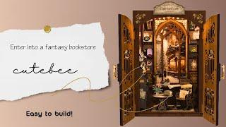 Assembly Tutorial of Bookshop Memories/Cutebee Diy Book Nook Kit, Easy Miniature