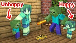 Monster School : Unhappy and Happy - Baby Zombie - Minecraft Animation