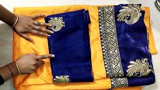 Paithani blouse back neck design cutting and stitching /blouse design