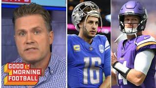 GMFB | Kyle Brandt predicts to Lions vs Vikings in Week 7: Jared Goff or Sam Darnold - Who will win?