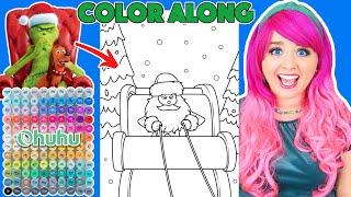 Color The Grinch Santa Sleigh Christmas Picture With Me | COLOR ALONG WITH KIMMI