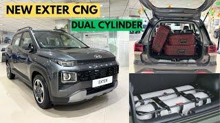 Detailed Review of All New Hyundai Exter Dual Cylinder CNG | Good Boot Space + Good Mileage | Exter