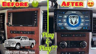 How to install 10” Android Plug & Play Unit+Retain Camera & AMP(DODGE RAM 2009-2012)