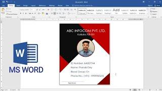 Employee ID Card Design in Microsoft Word | ID Card Design in MS Word