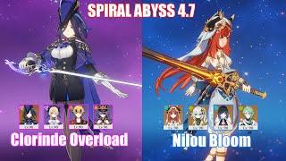 C0 Clorinde Overload & C0 Nilou Bloom | Spiral Abyss 4.7 | Genshin Impact