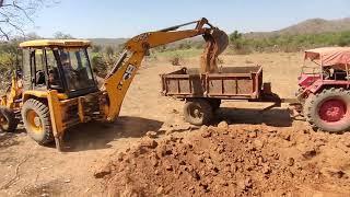 JCB 3DX Loading gravel 2 Tractor for Making New Temple Road in Village | Jcb video | JCB Bulldoze