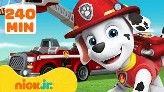 PAW Patrol Marshall's BEST Fire Truck Rescues! #3  4 HOURS | Nick Jr.