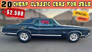 Good Deals ! 20 Cheap Classic Cars For Sale from Original Owners!