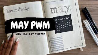 MAY PLAN WITH ME | MAY 2022 BULLET JOURNAL | Minimalist May theme