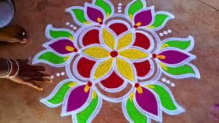 Easy New year Rangoli designs3*2 Sankranti Pandaga Chukkala MugguluFriday kanish creatives Kolam