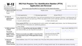 IRS Form W-12 walkthrough (PTIN Application)