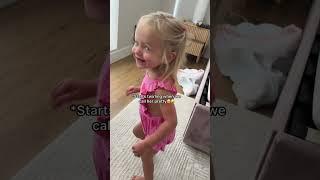 our daughter's reaction when she sees her outfit