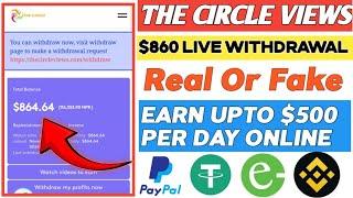 $860 Live Withdrawal Proof | Thecircleviews Website Real Or Fake | New PayPal, Esewa Earning App