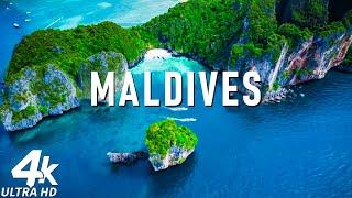 FLYING OVER MALDIVES 4K UHD - Relaxing Music Along With Beautiful Nature Videos - 4K Video HD