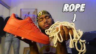 HOW TO: PUT ROPE LACES ON AF1'S THE CORRECT WAY! TUTORIAL