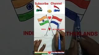 India & Netherlands National Flags drawing#viral #india #netherlands #tricolor #national #flag