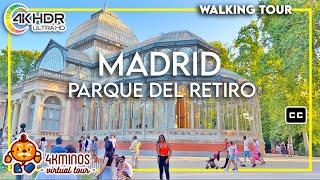 MADRID - Retiro Park - 4K (HDR) Walking Virtual Tour Spain 2022