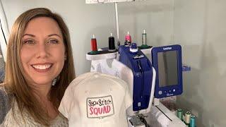 Sip & Stitch Live Beginner Machine Embroidery Tutorial Embroidered Hat Brother Persona PRS100