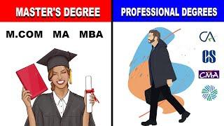 CA vs M.com ,MBA || Master's vs Professional degrees Which is Better | CA ,CMA CFA vs MA,Mcom ,MBA