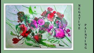 Acryl Acrylics Malerei Negative Painting Experimental Start Intuitive Easy Floral Frühling Spring