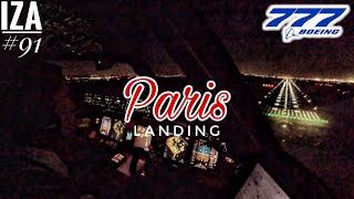 B777 CDG  Paris | LANDING 26L | 4K Cockpit View | ATC & Crew Communications