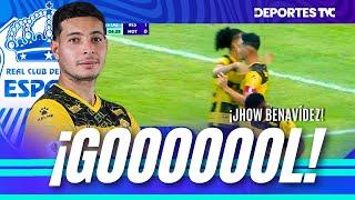 ¡Gol de Jhow Benavídez! Desde el punto penal sentencia a Motagua y le da la ventaja a Real España