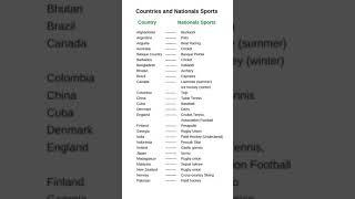 National sports of all countries | Countries and their national games | #sports  #countries #shorts