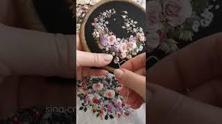 Cast on stitch Brazilian embroidery Hand embroidered flowers / Long videos-link in the description